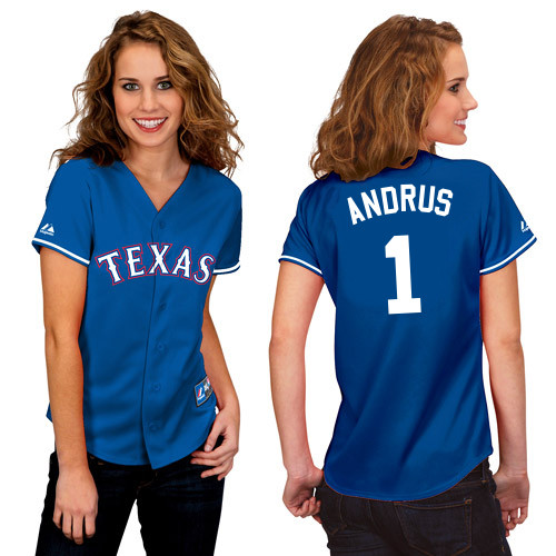 Elvis Andrus #1 mlb Jersey-Texas Rangers Women's Authentic 2014 Alternate Blue Baseball Jersey